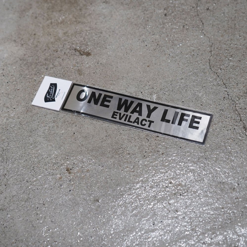 EVILACT "ONE WAY LIFE" sticker S metallic mirror