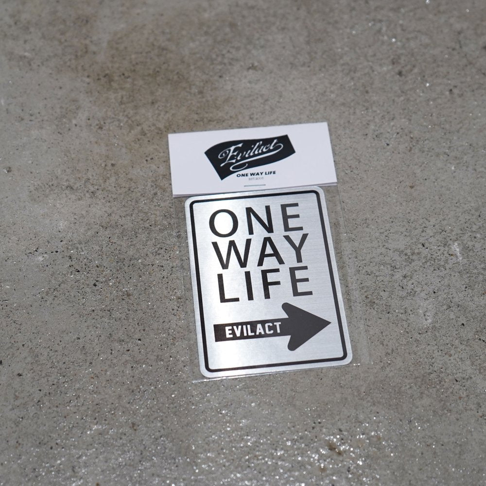 EVILACT ONE WAY LIFE SIGN sticker metallic hairline L EVILACT  (イーブルアクト）Official Site – EVILACT ONLINE STORE
