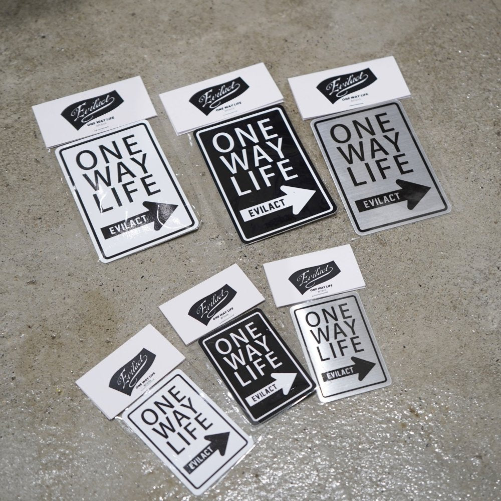 EVILACT ONE WAY LIFE SIGN sticker metallic hairline L