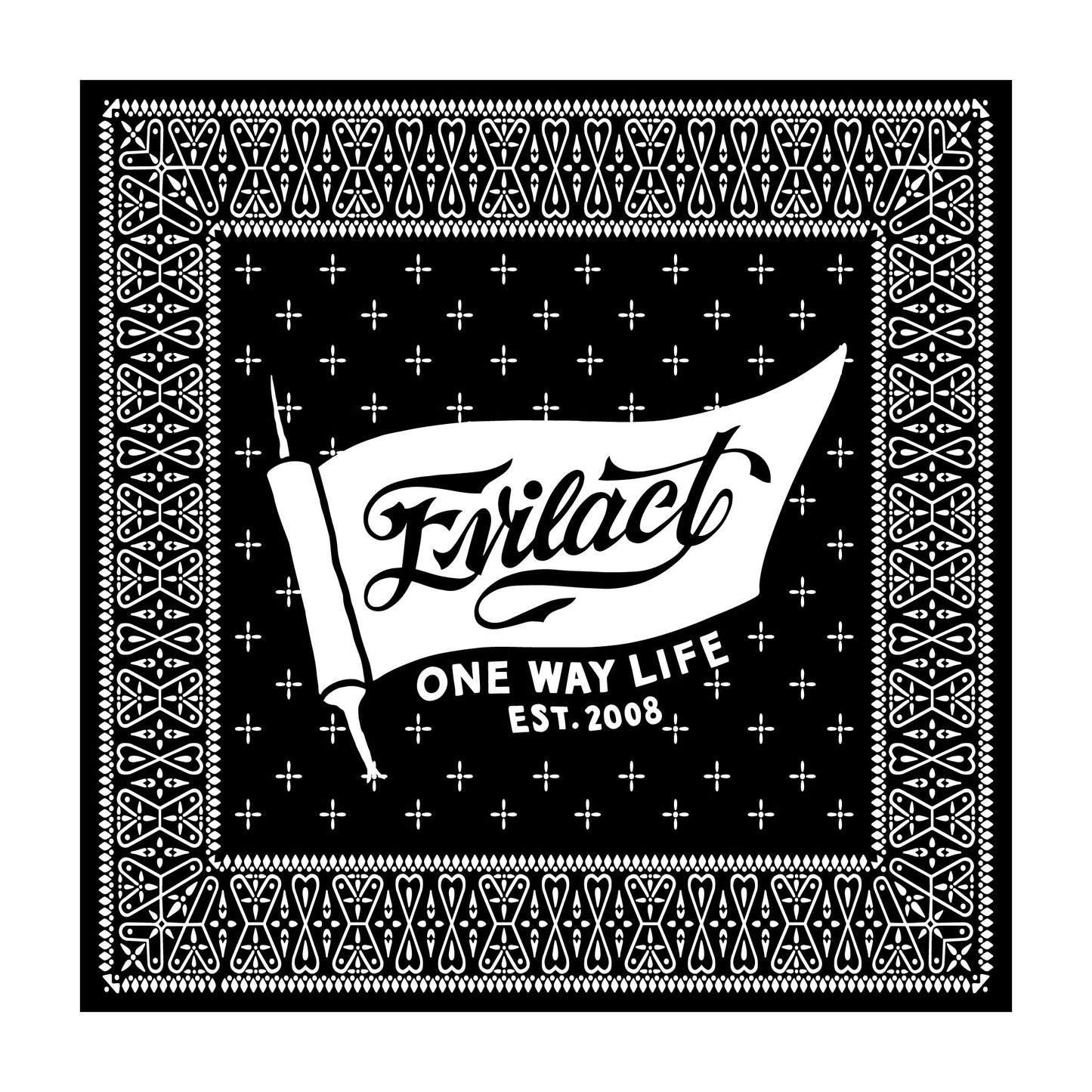 EVILACT BANDANA sticker L black