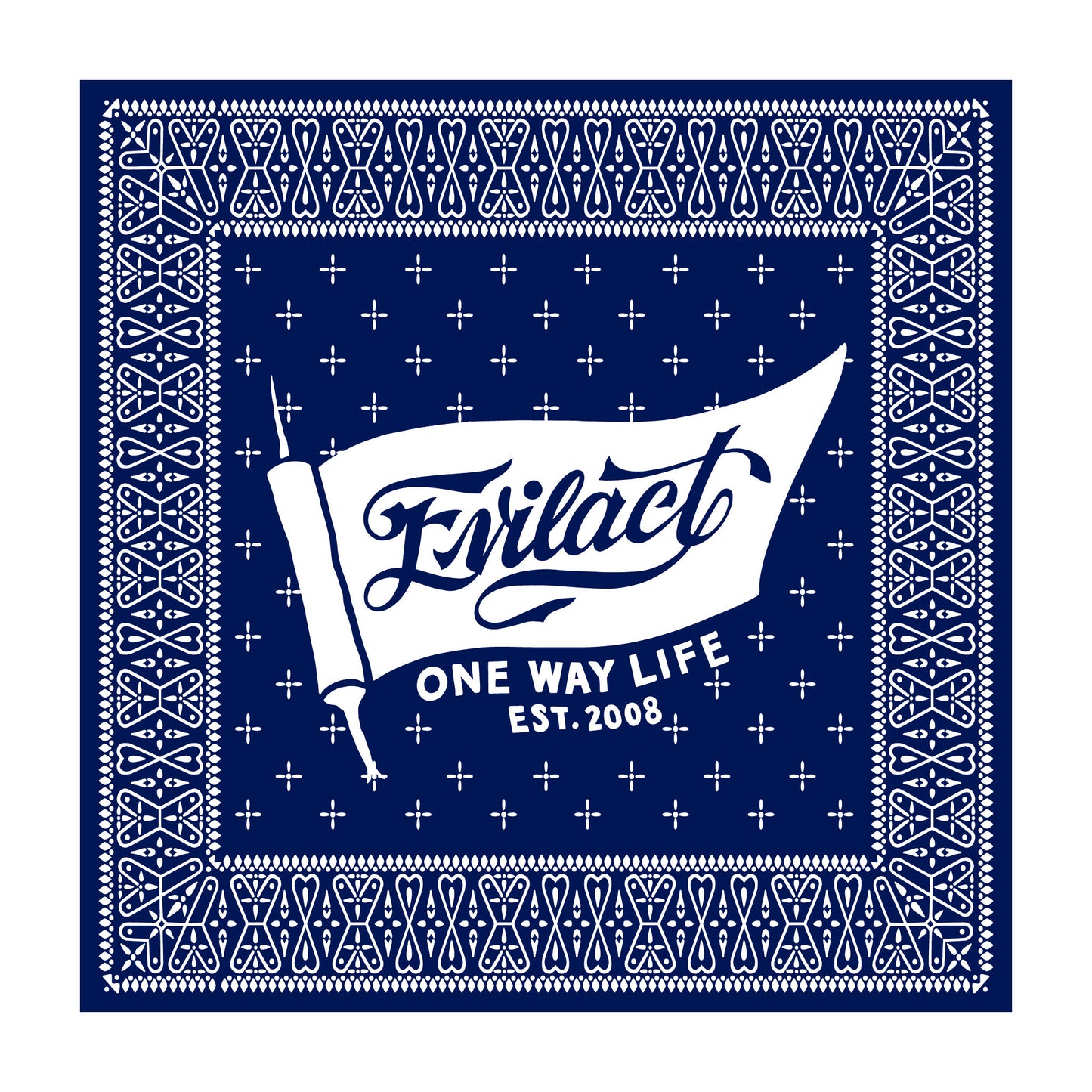 EVILACT BANDANA sticker L navy