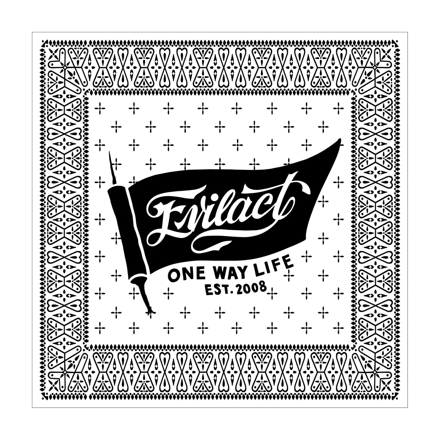 EVILACT BANDANA sticker L white