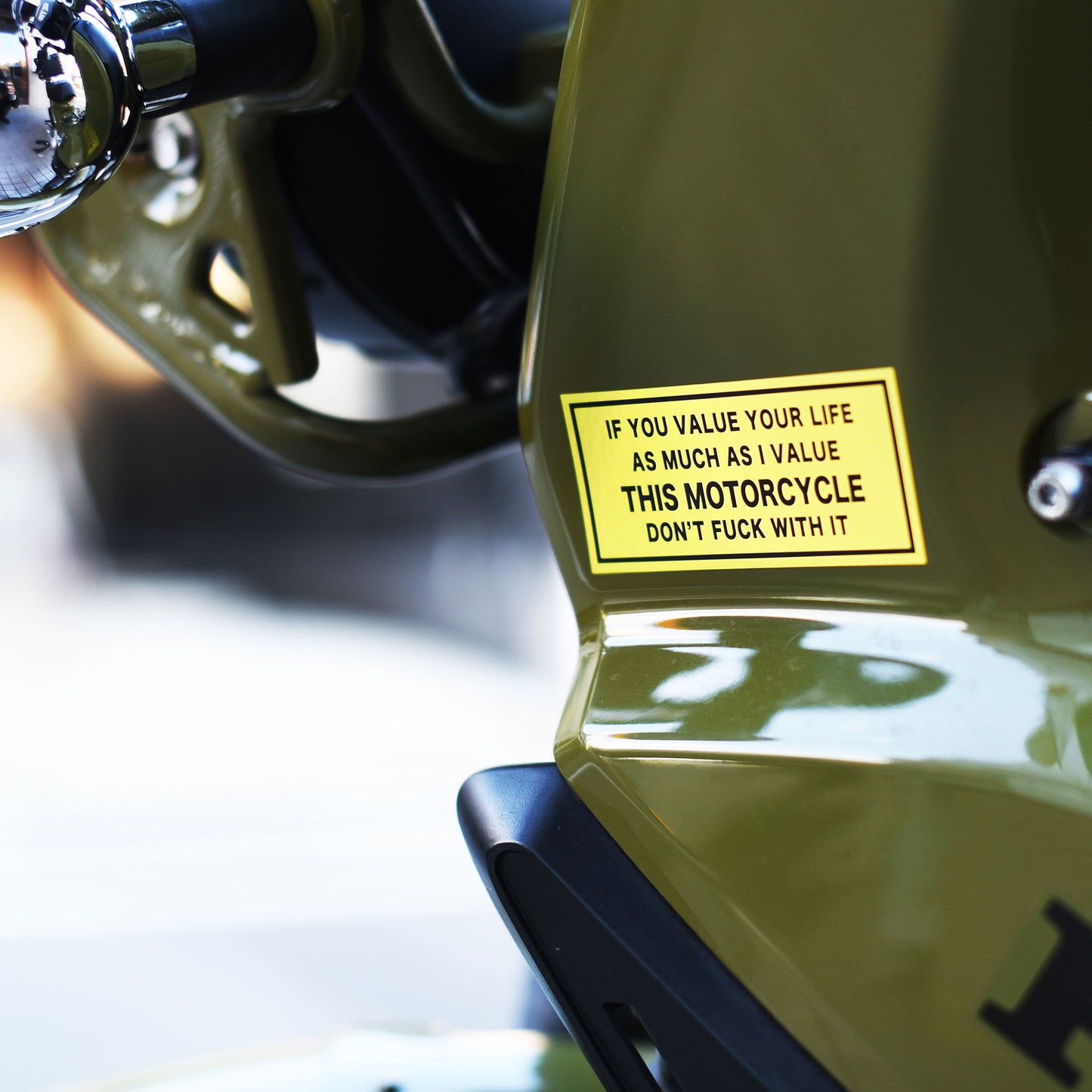 DON'T... THIS MOTORCYCLE sticker metallic mirror (orange / yellow)