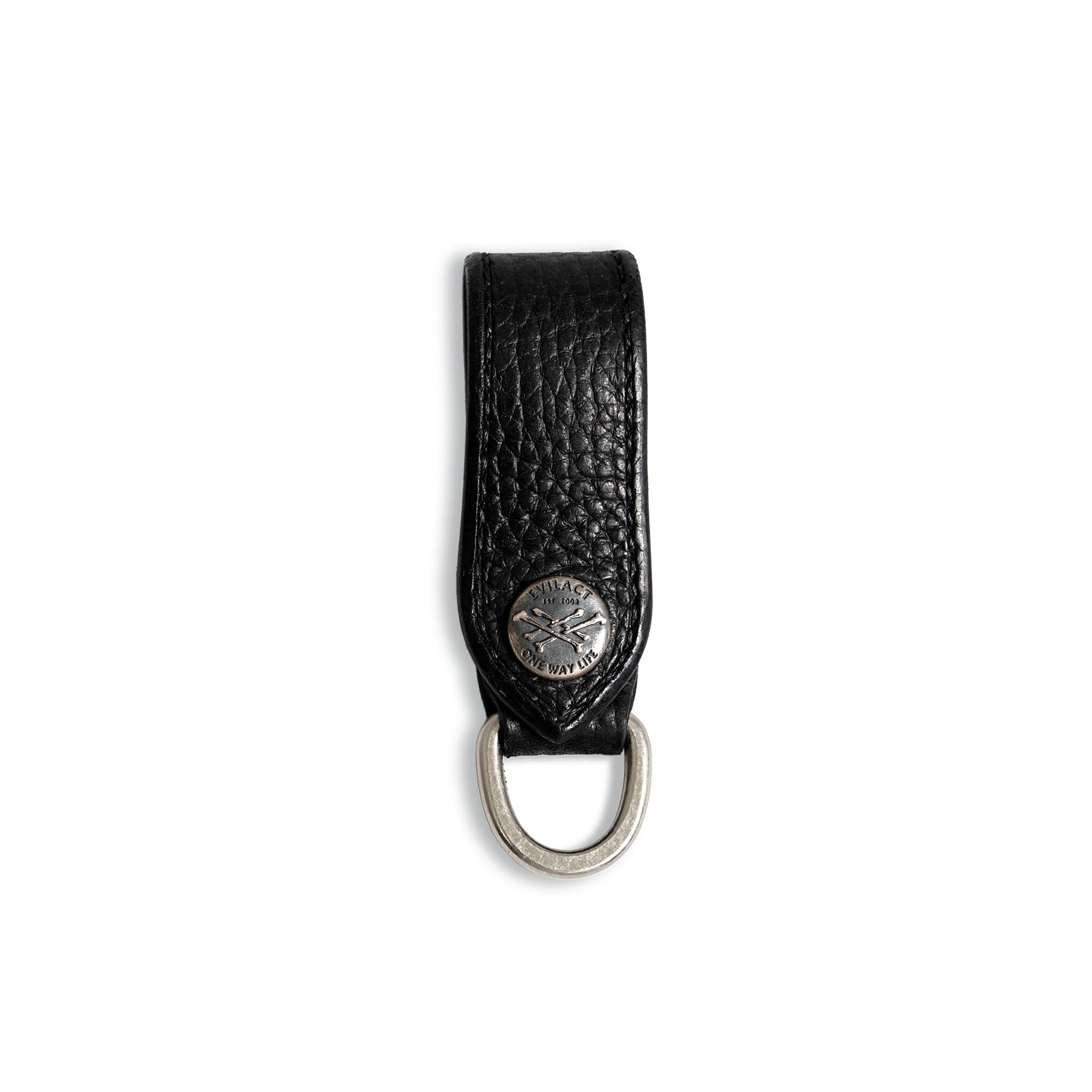 EVILACT x AWAKE LEATHER KEY RING-cross bone button- | EVILACT