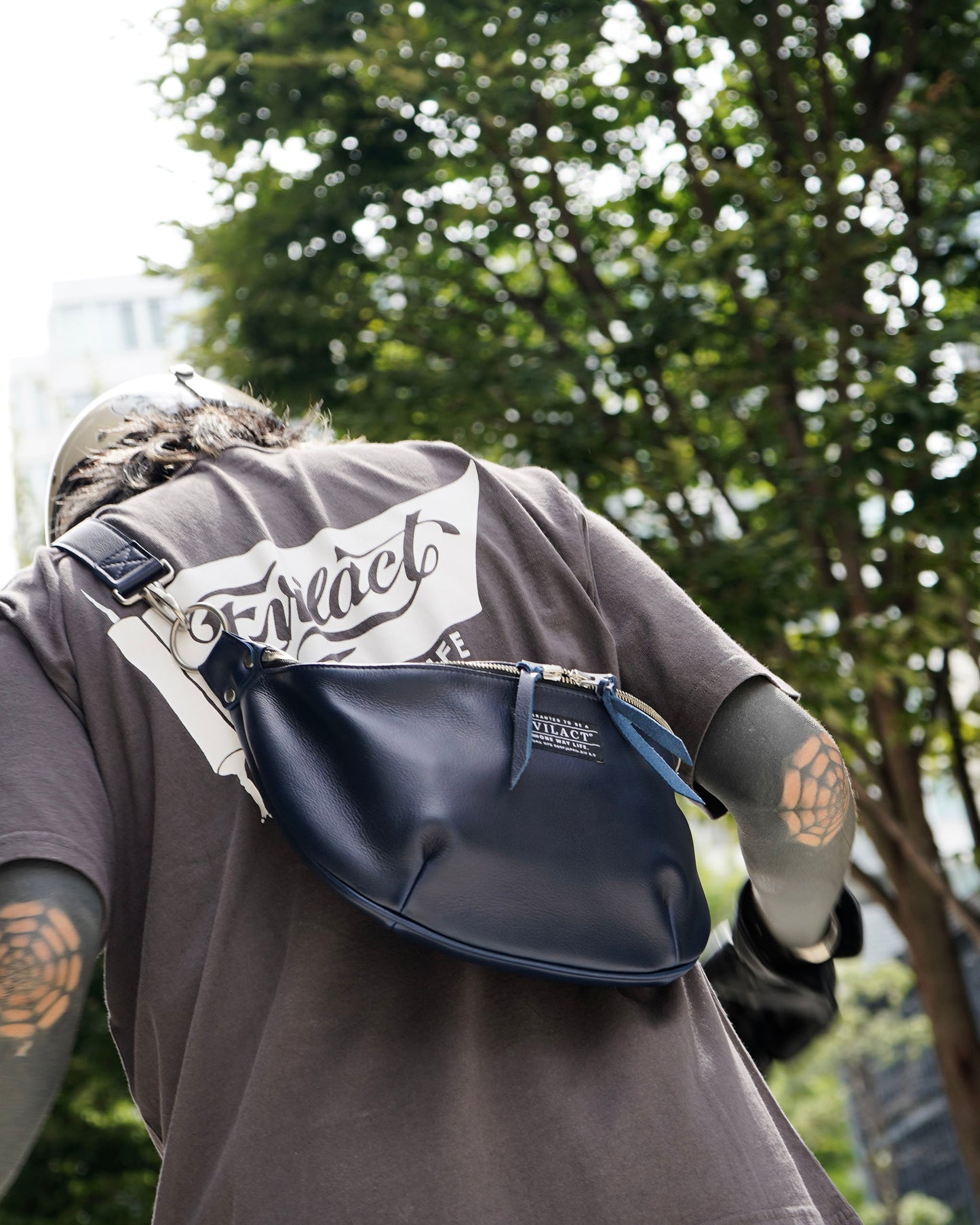 EVILACT LEATHER SHOULDER BAG-S -off white-limited color-