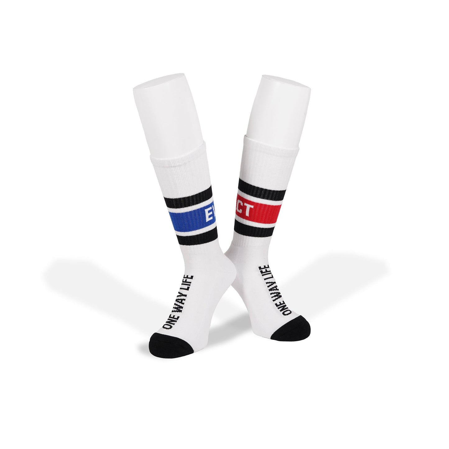 LINE SOCKS white x blue