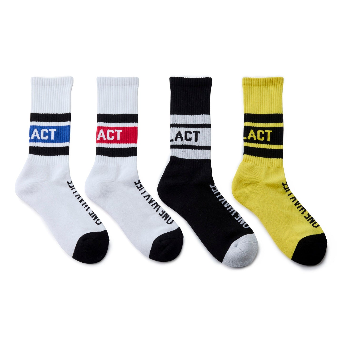 LINE SOCKS white x blue