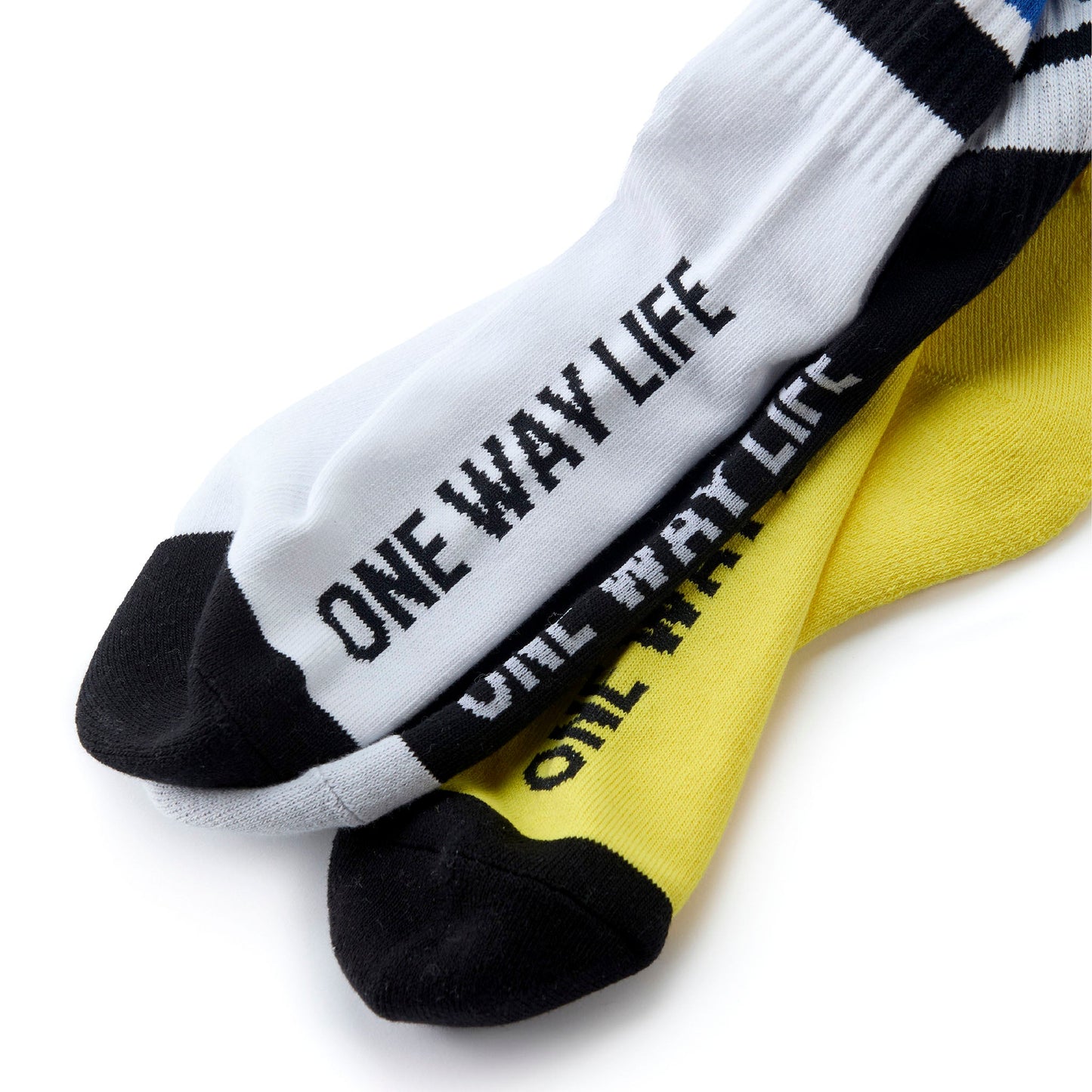LINE SOCKS white x blue