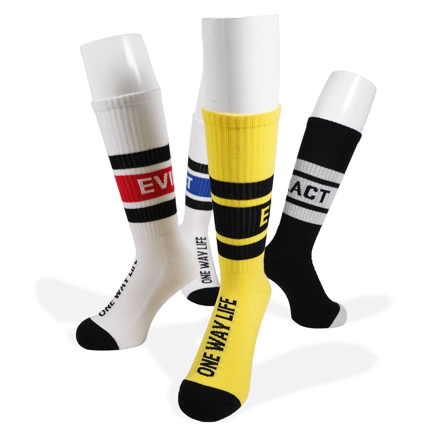 LINE SOCKS white x blue