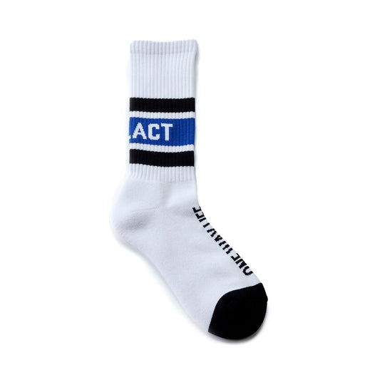 LINE SOCKS white x blue