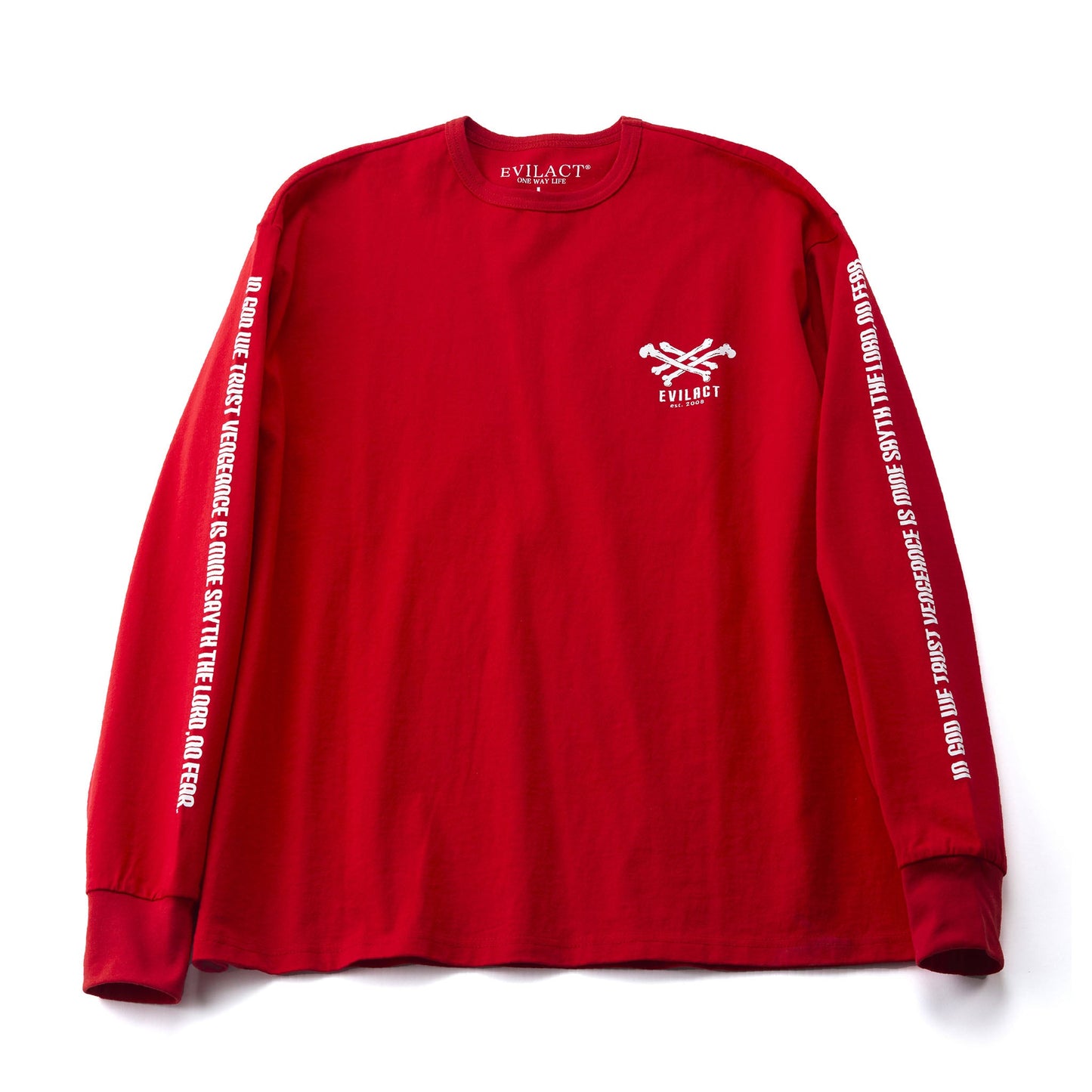 EVILACT CROSS BONE LS red