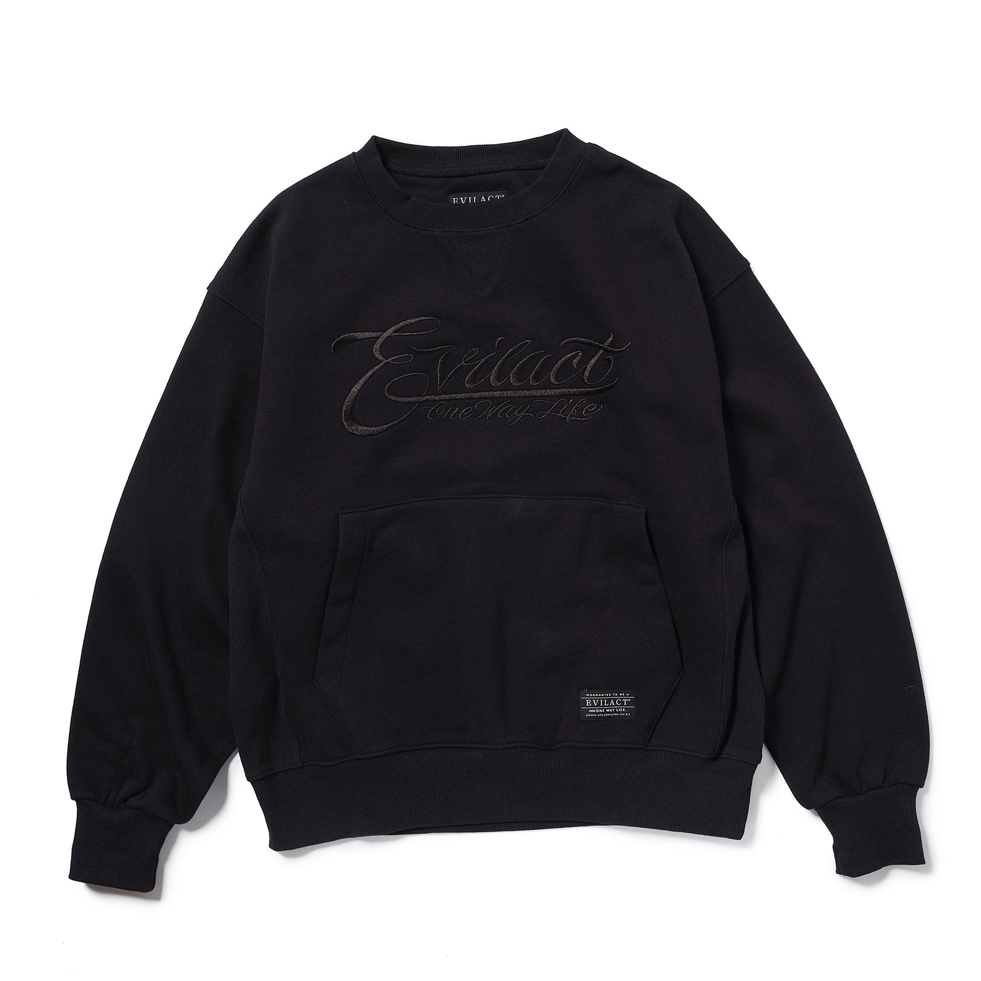 EVILACT HEAVY SWEAT CREW Black