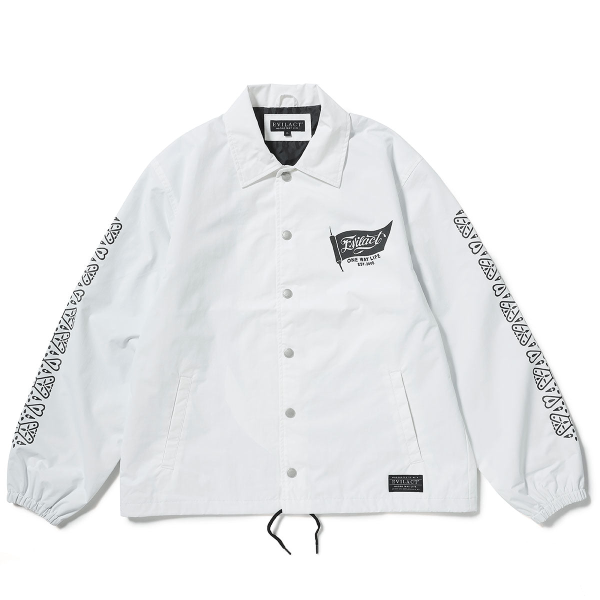 土日価格 イーブルアクト evilact コーチジャケット EVILACT BANDANA COACH JKT white | EVILACT (イーブルアクト