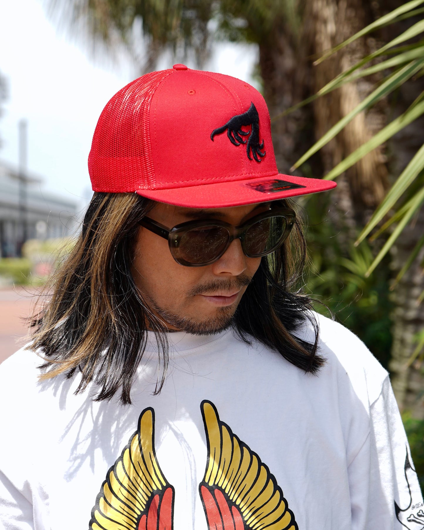 EVILACT Factory Claw Flat Visor Mesh Cap white