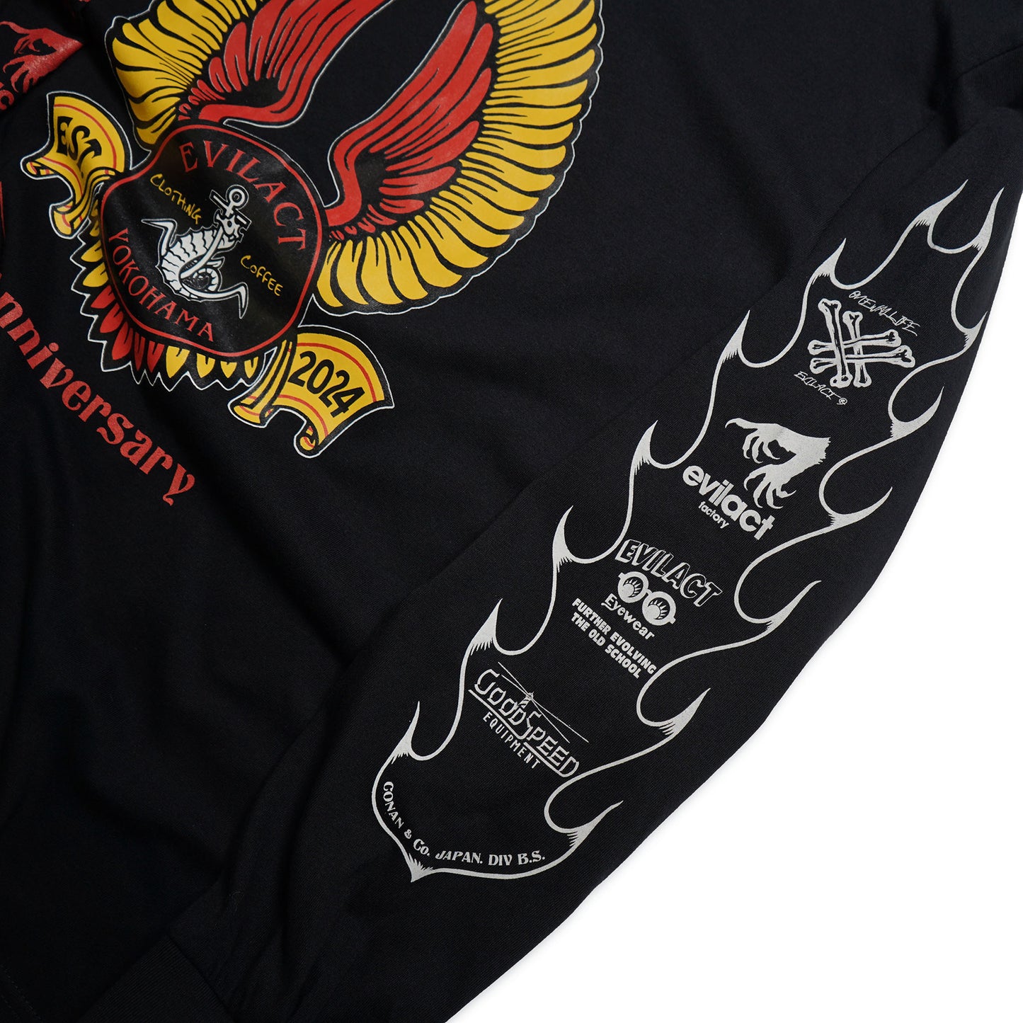 EVILACT YOKOHAMA 1st Anniv. T's L/S white x blue