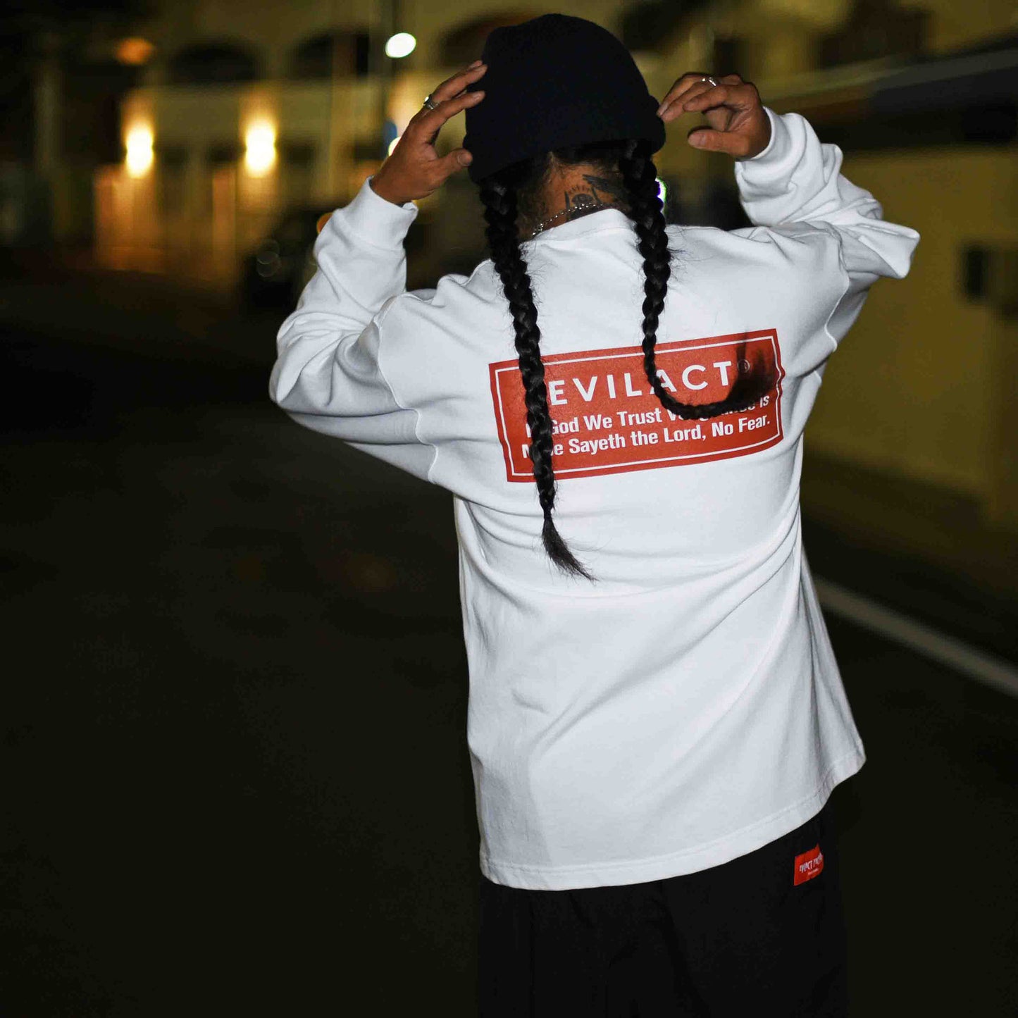 EVILACT In God ... Wide Body T’s L/S