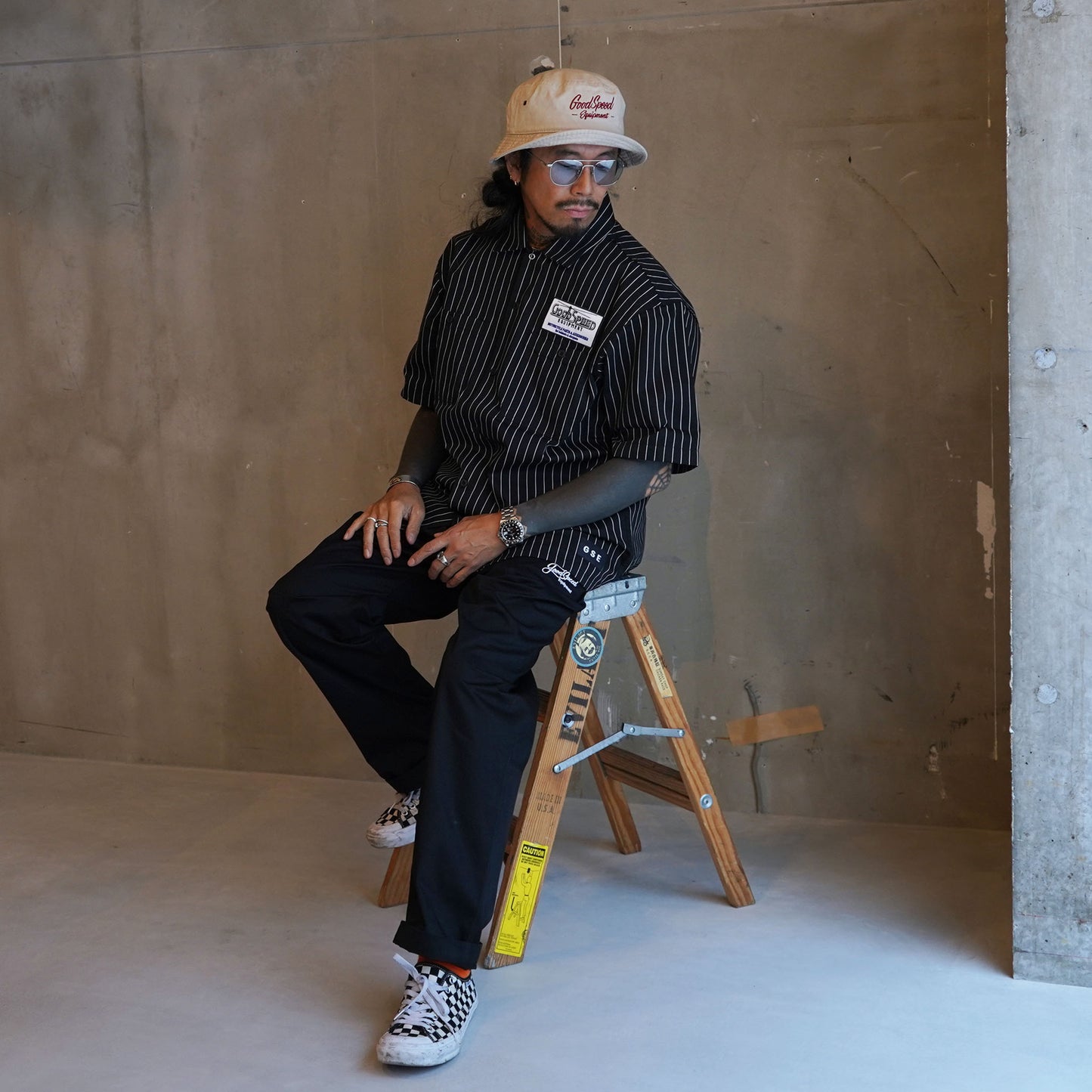 GOODSPEED equipment Stripe Work Shirts