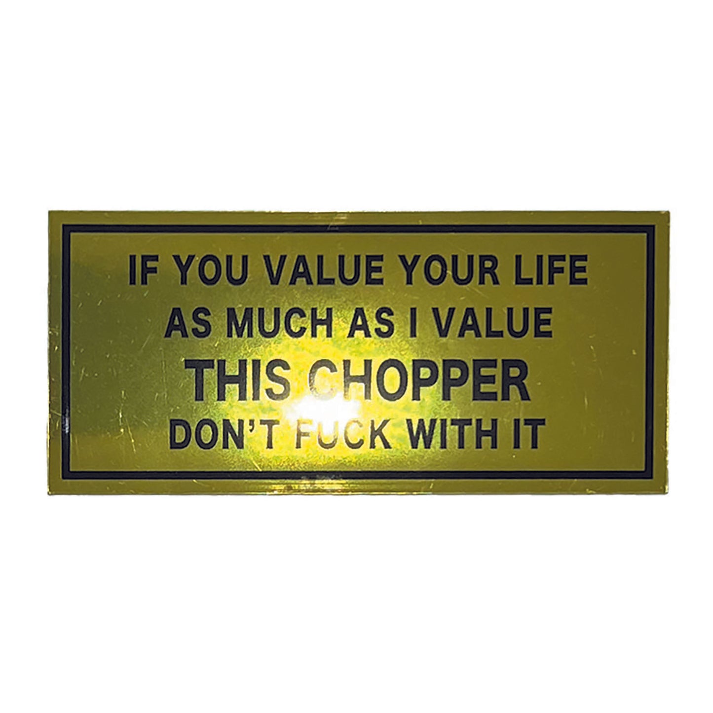 DON'T... THIS CHOPPER sticker metallic mirror (orange / yellow)