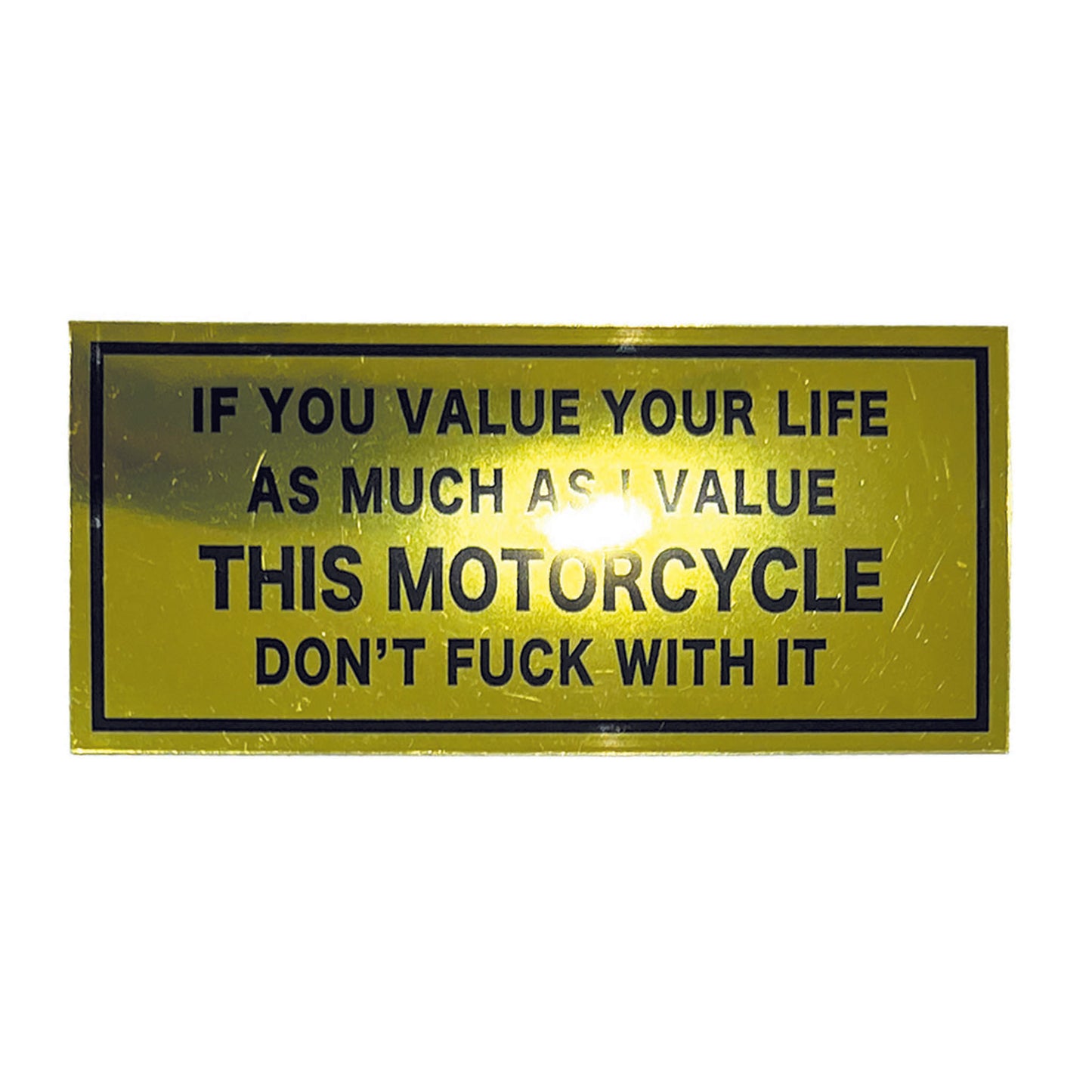 DON'T... THIS MOTORCYCLE sticker metallic mirror (orange / yellow)