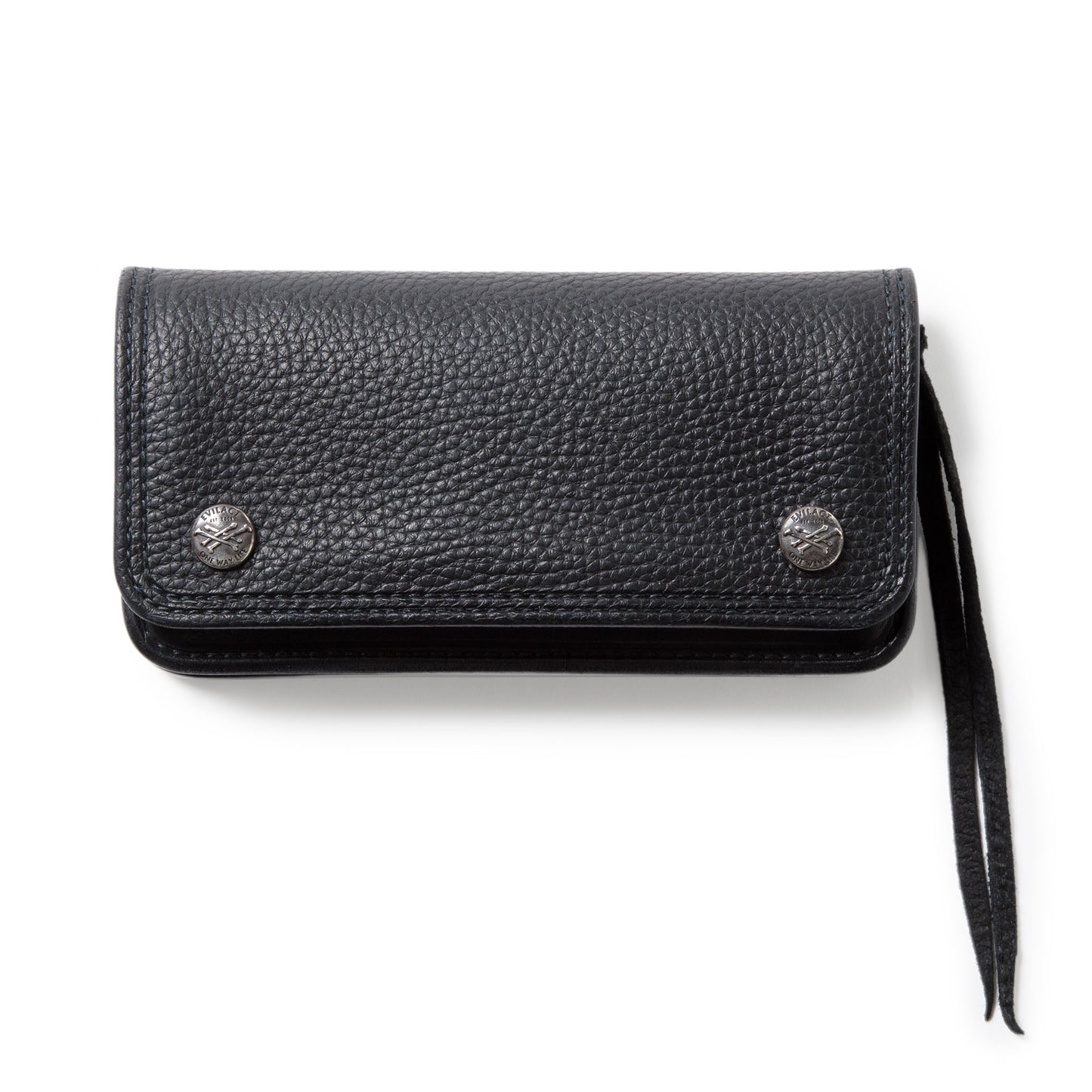 EVILACT x AWAKE LONG LEATHER WALLET-cross bone button-
