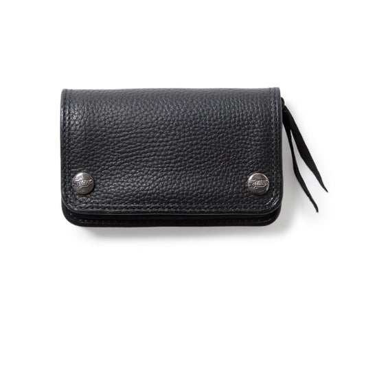 EVILACT x AWAKE MID LEATHER WALLET-evilact button-