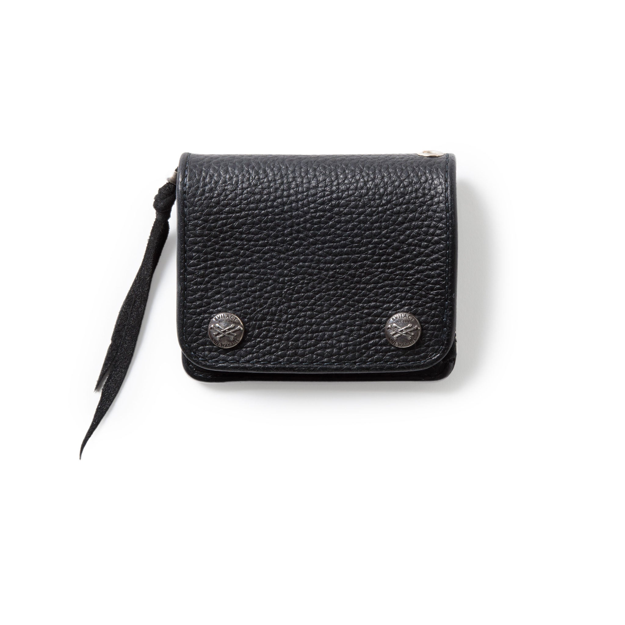 EVILACT x AWAKE SHORT LEATHER WALLET-cross bone button- | EVILACT