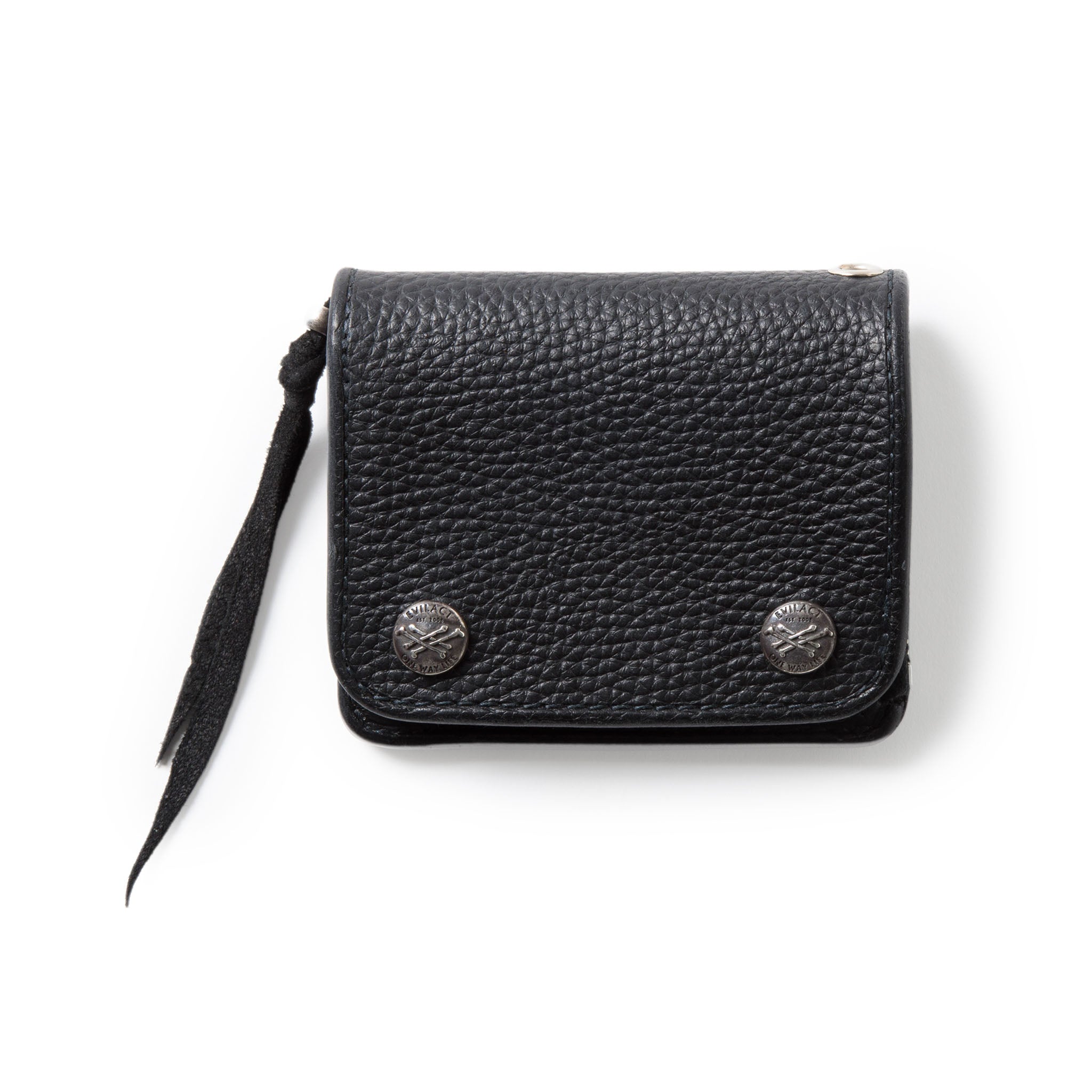 EVILACT x AWAKE SHORT LEATHER WALLET-cross bone button- | EVILACT