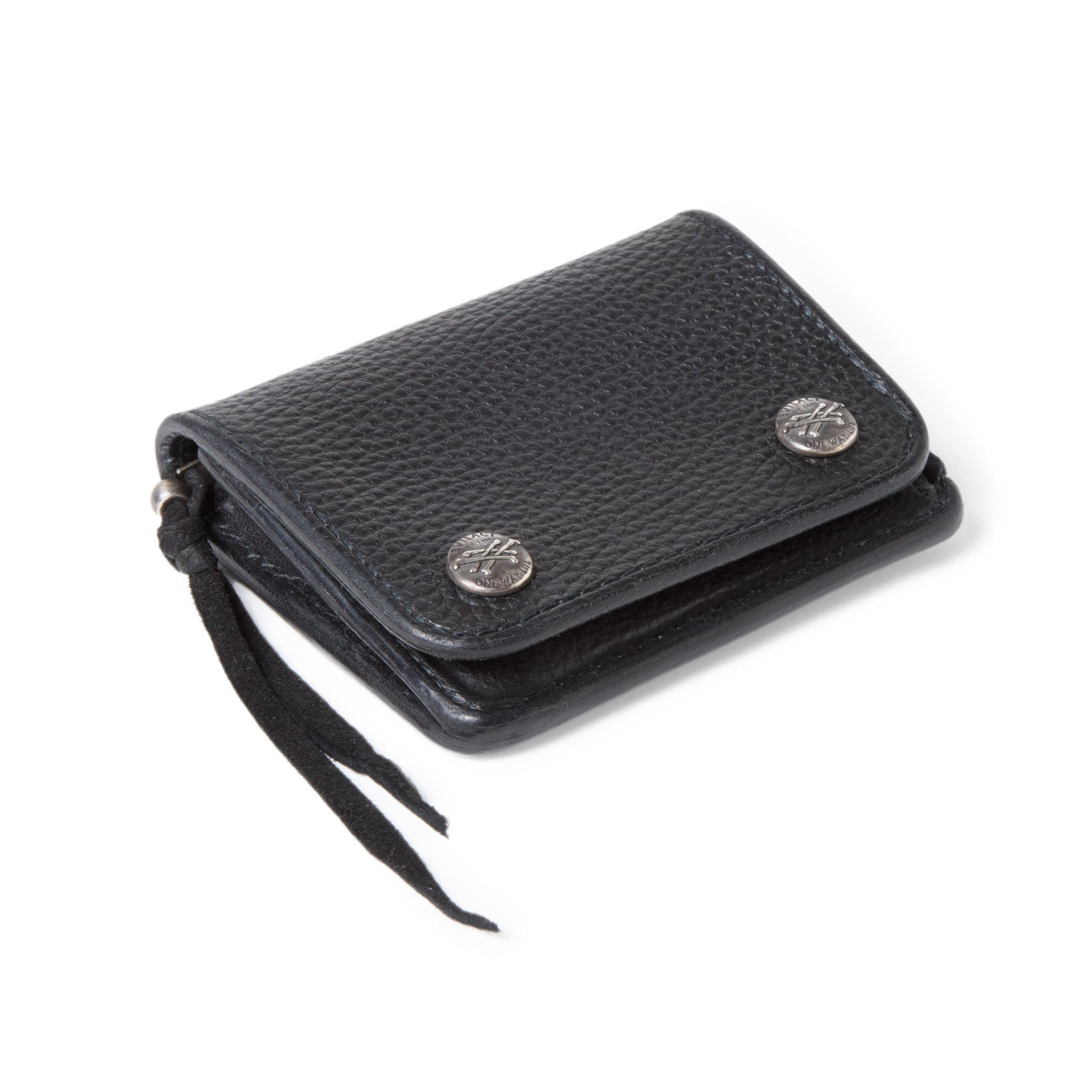 EVILACT x AWAKE SHORT LEATHER WALLET-cross bone button- | EVILACT