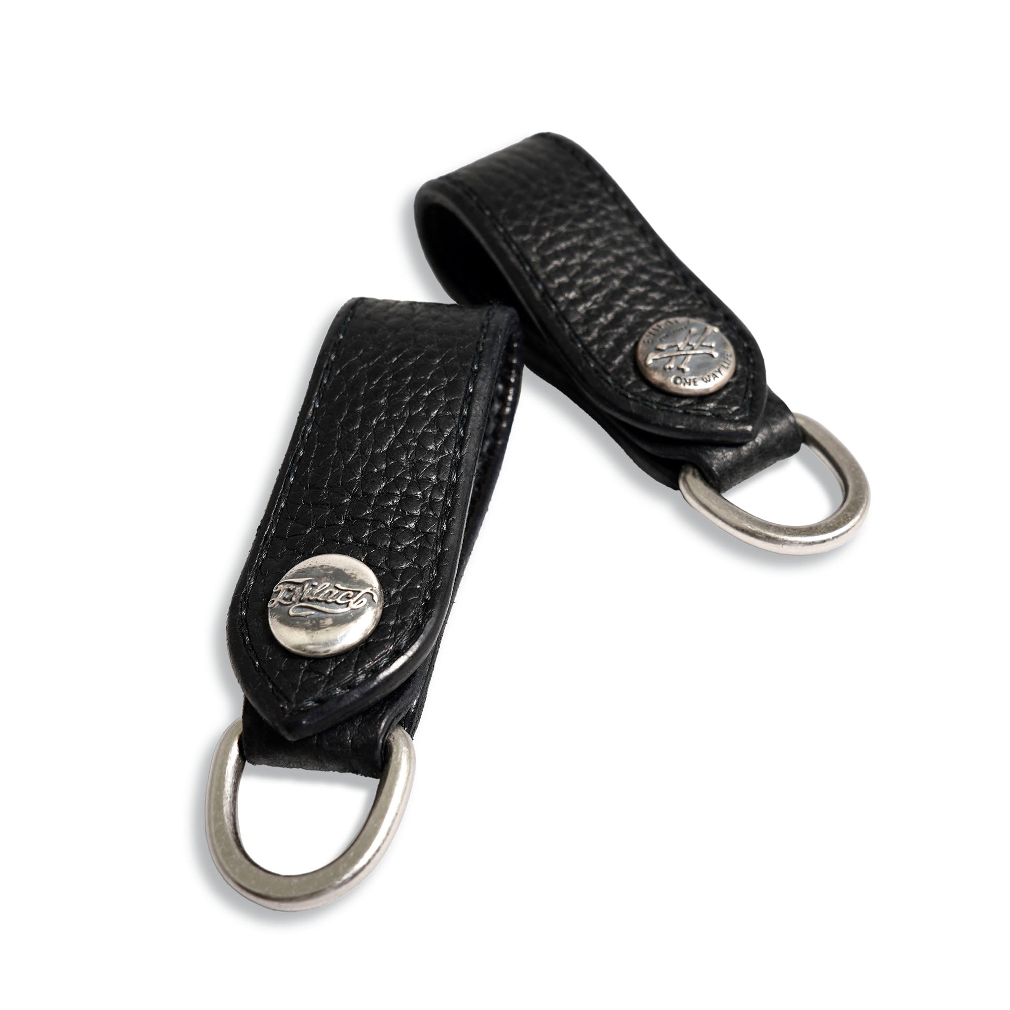 EVILACT x AWAKE LEATHER KEY RING-cross bone button- | EVILACT