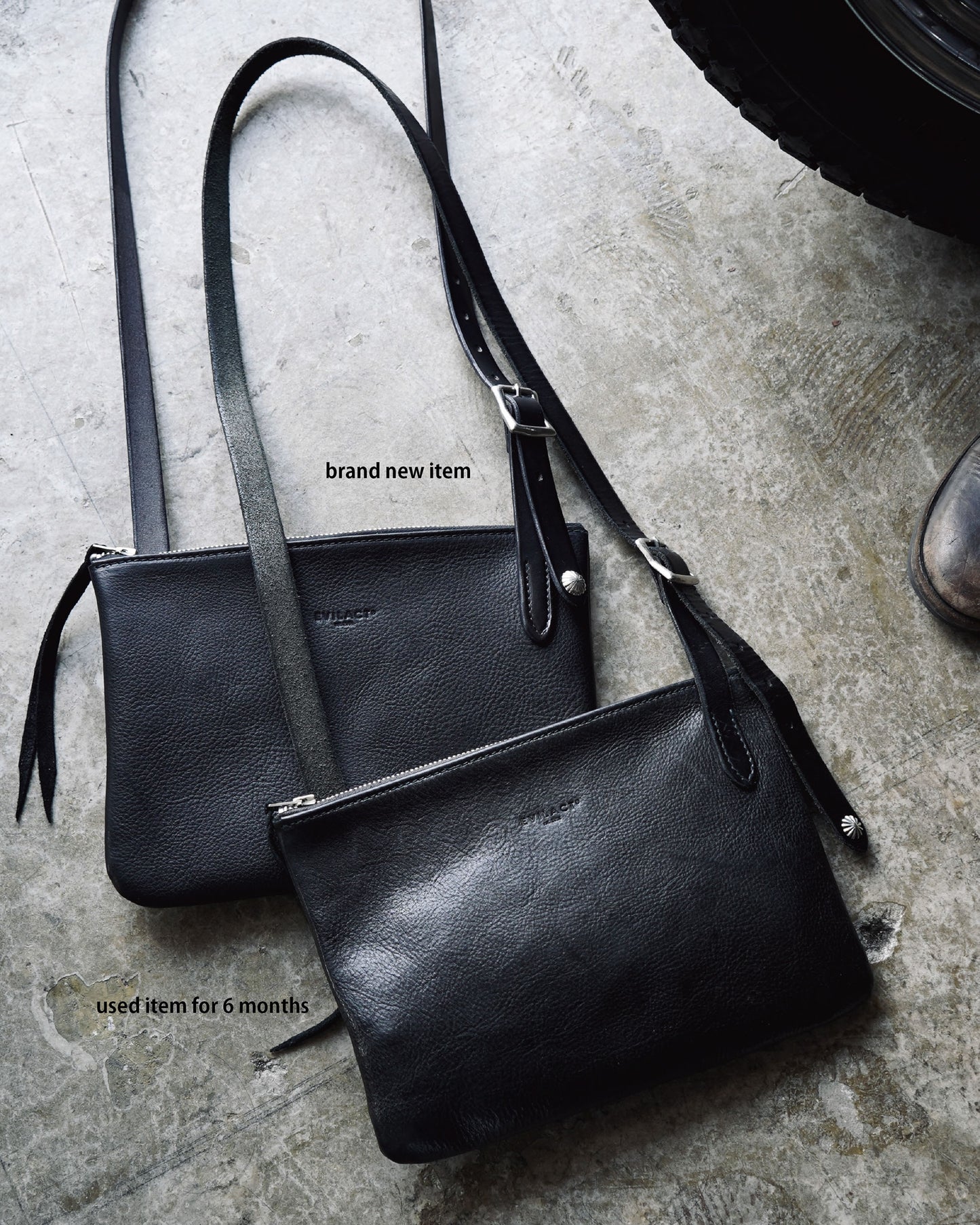 EVILACT × AWAKE LEATHER SACOCHE