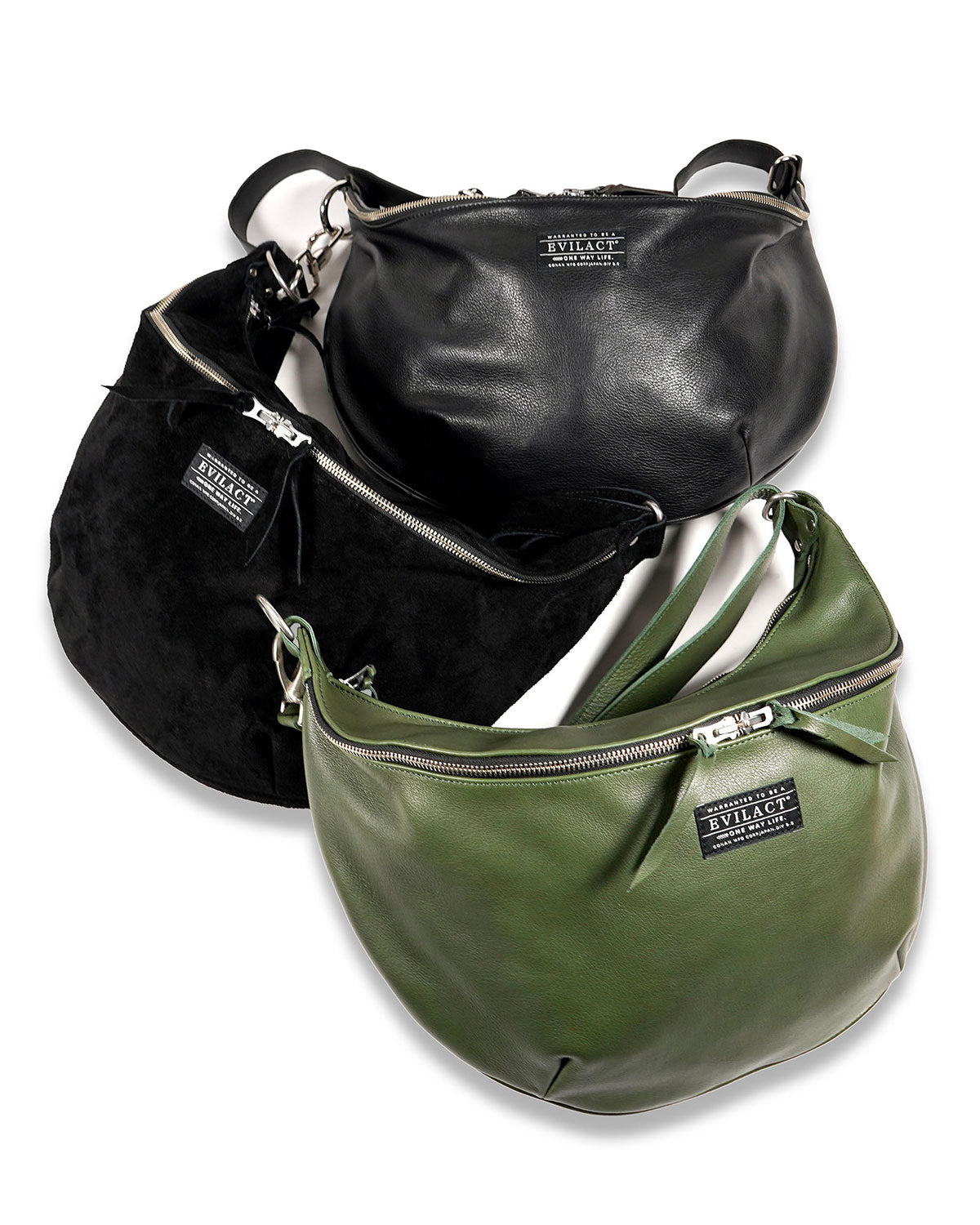 EVILACT LEATHER SHOLDER BAG-L green