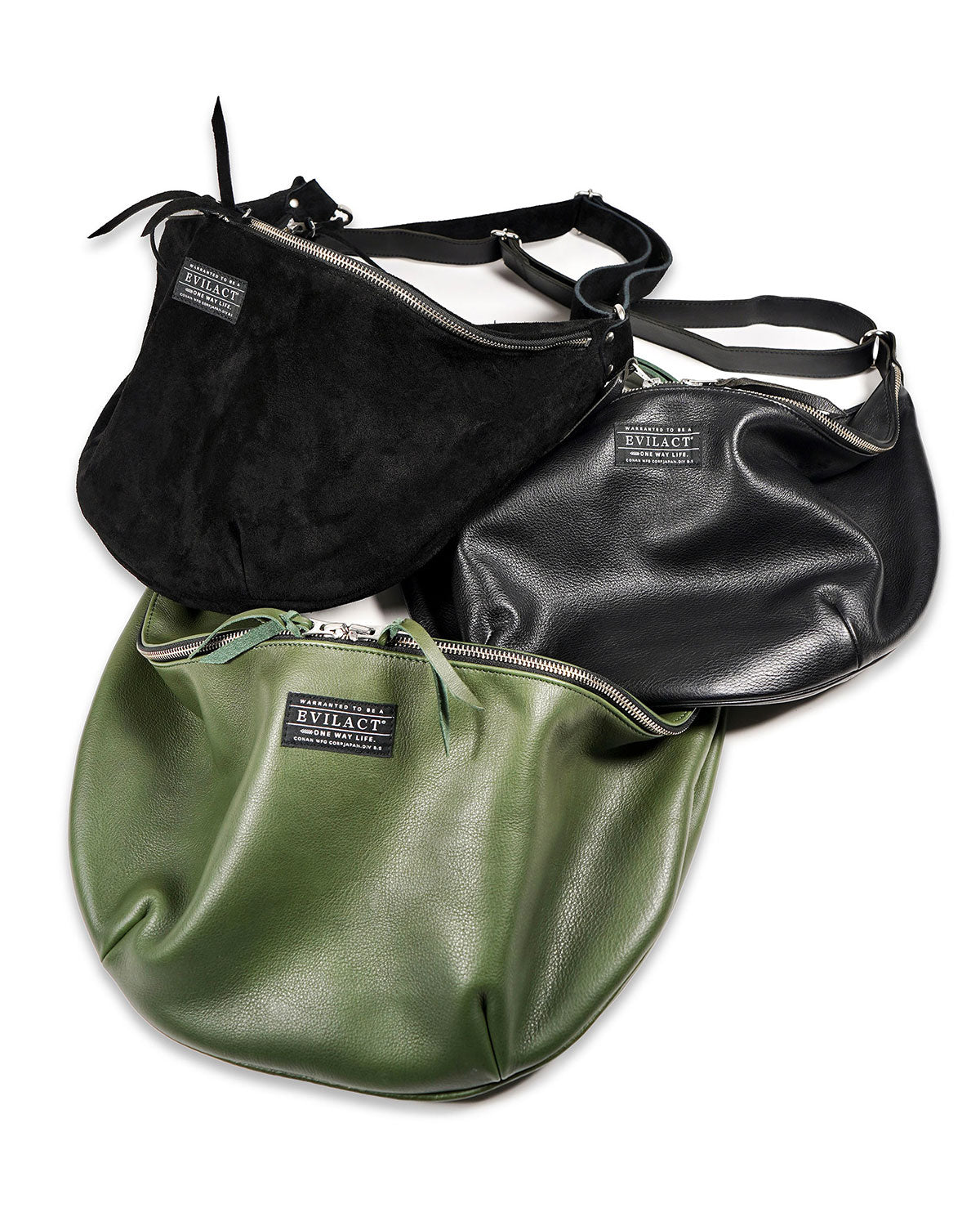 EVILACT LEATHER SHOLDER BAG-L green