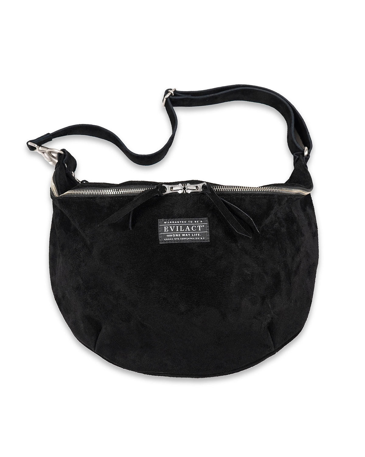 EVILACT LEATHER SHOLDER BAG-L suede black