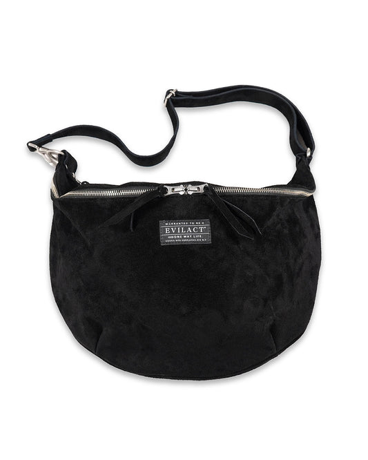 EVILACT LEATHER SHOLDER BAG-L suede black