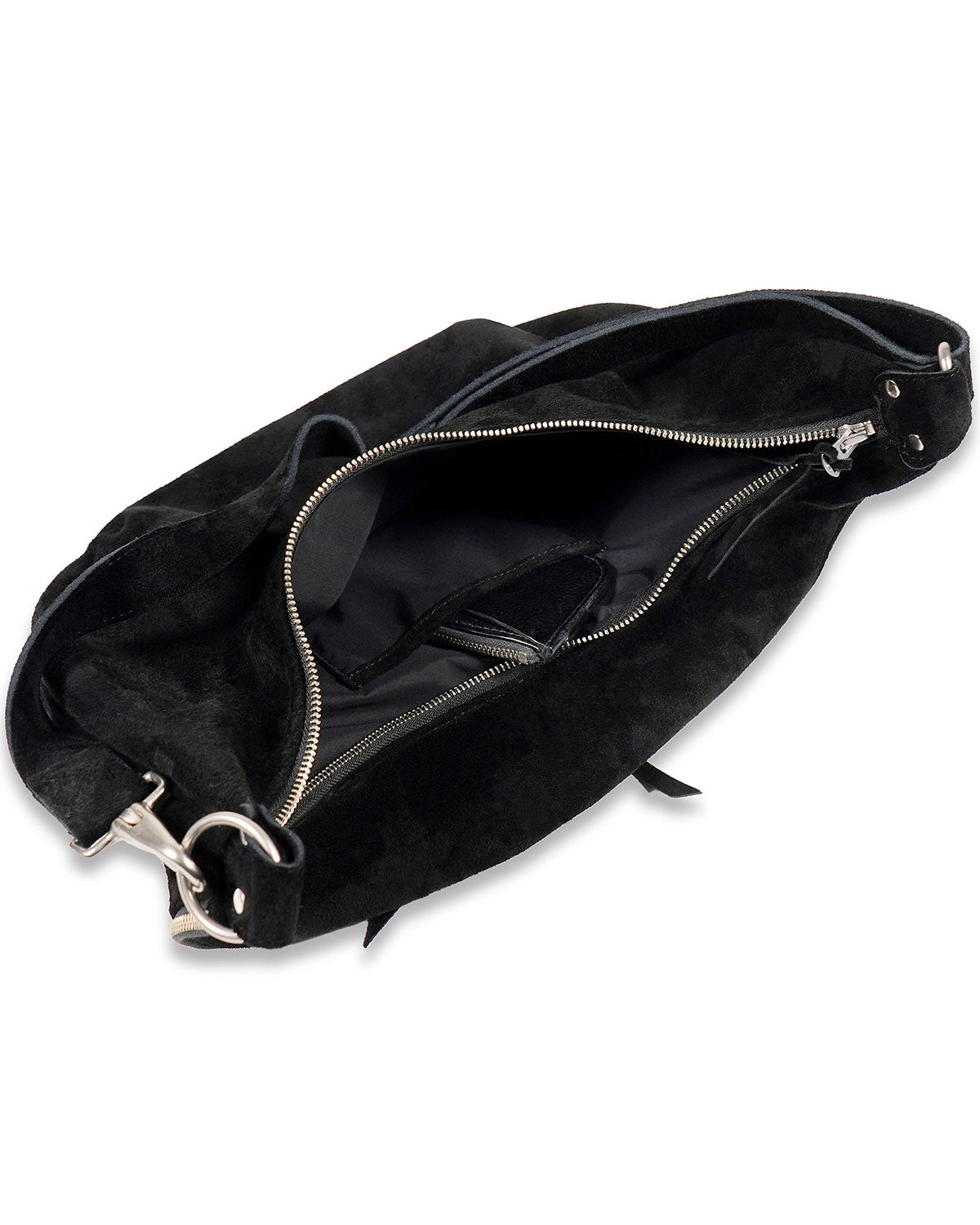 EVILACT LEATHER SHOLDER BAG-L suede black
