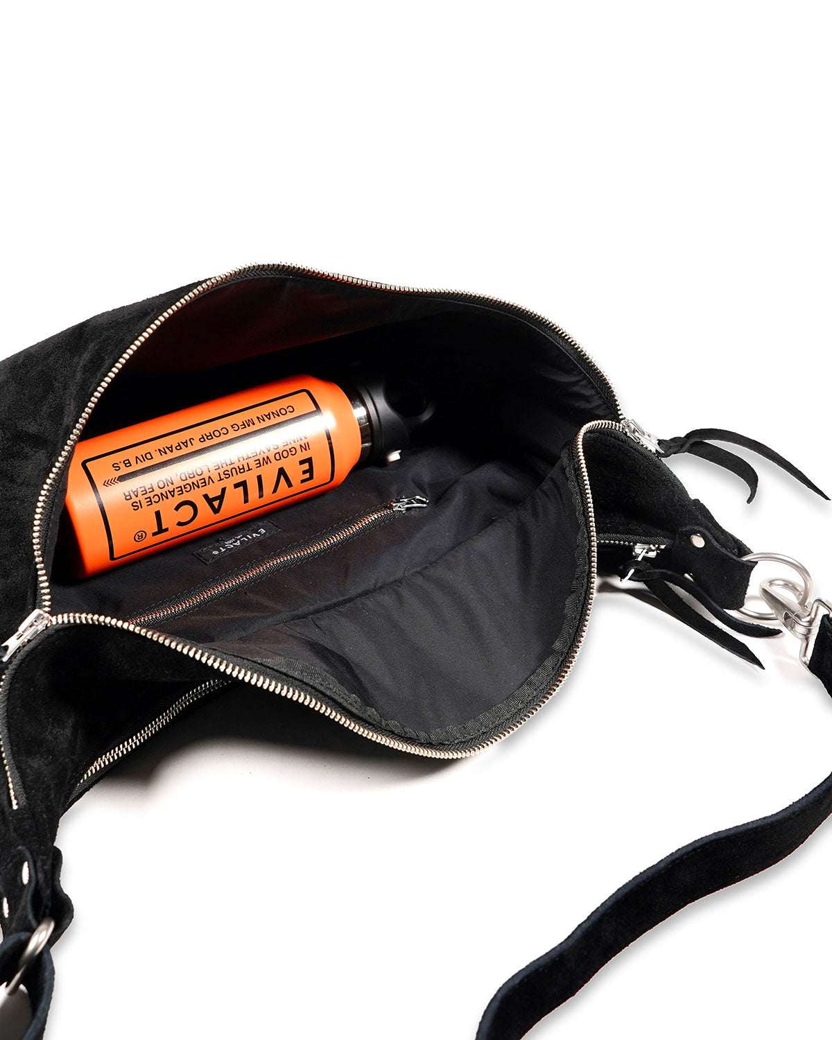 EVILACT LEATHER SHOLDER BAG-L suede black