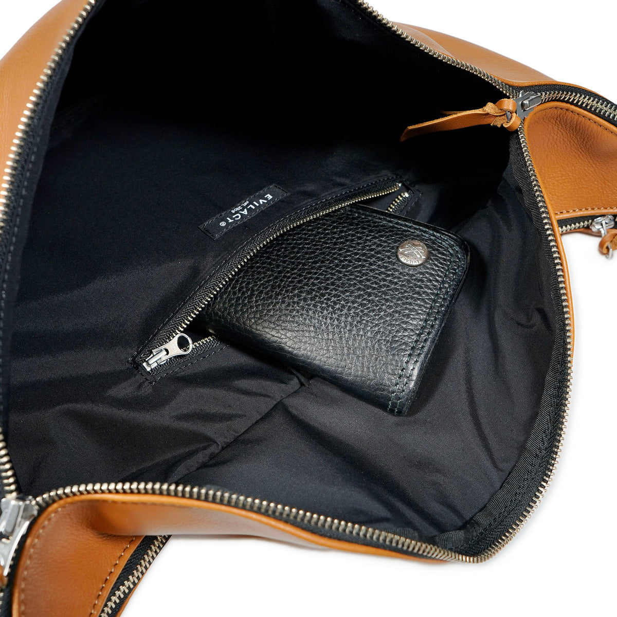 EVILACT LEATHER SHOULDER BAG-L l. brown - limited color -