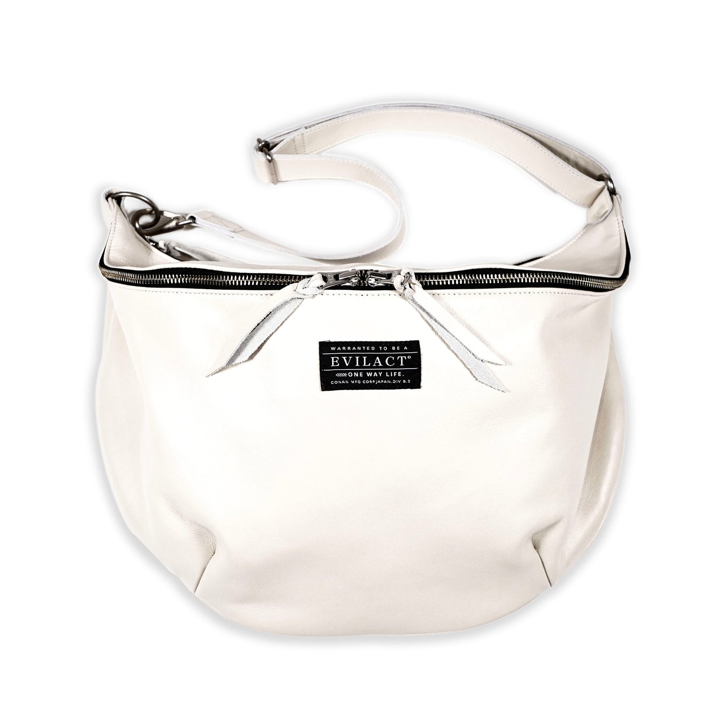 EVILACT LEATHER SHOULDER BAG-L off white - limited color -