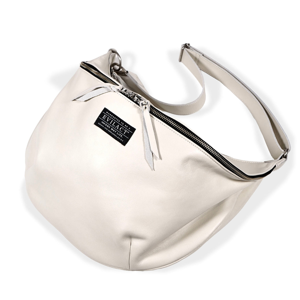 EVILACT LEATHER SHOULDER BAG-L off white - limited color -