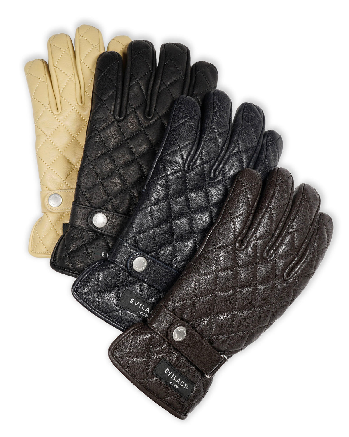 EVILACT DIAMOND STITCH GLOVES ivory