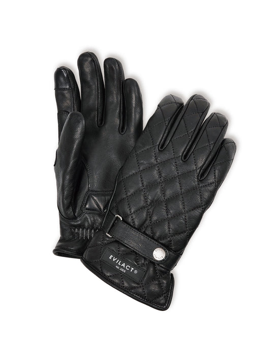EVILACT DIAMOND STITCH GLOVES black