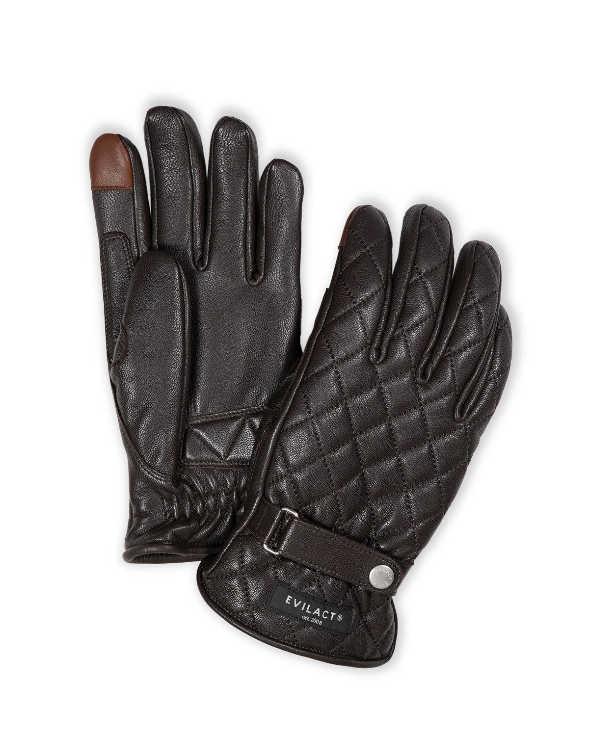 EVILACT DIAMOND STITCH GLOVES brown
