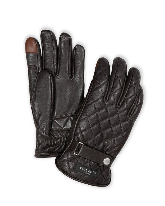 EVILACT DIAMOND STITCH GLOVES brown
