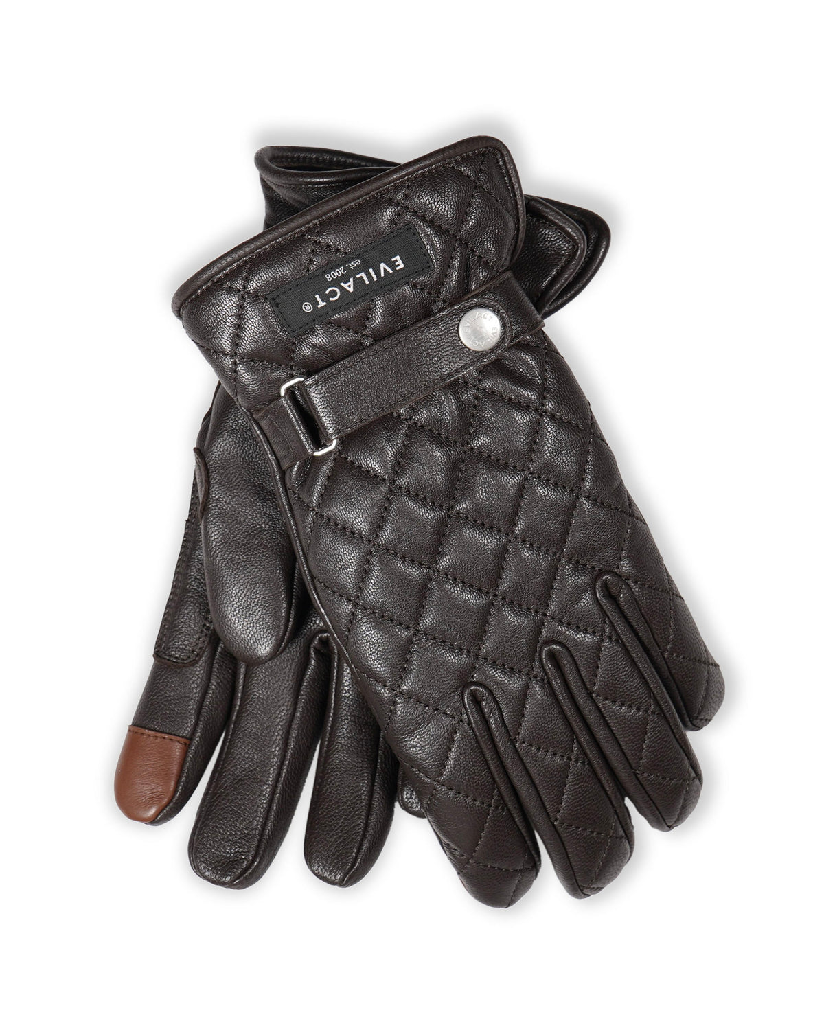 EVILACT DIAMOND STITCH GLOVES brown