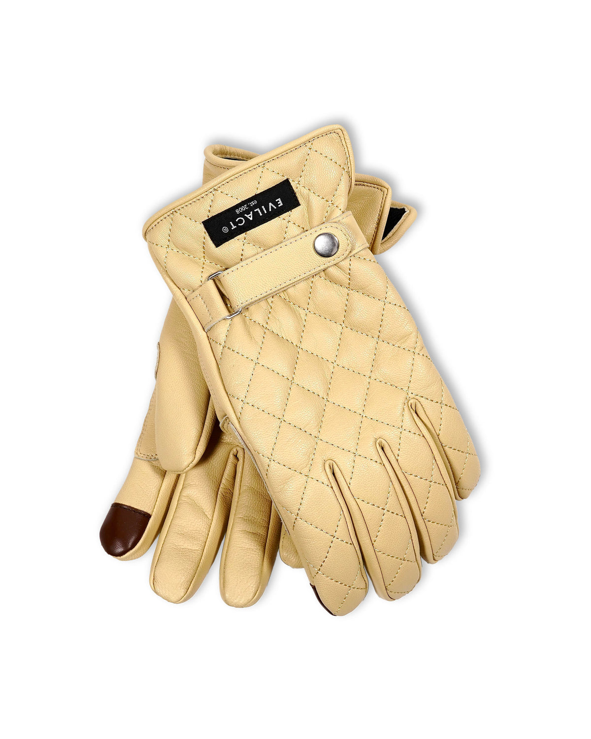 EVILACT DIAMOND STITCH GLOVES ivory
