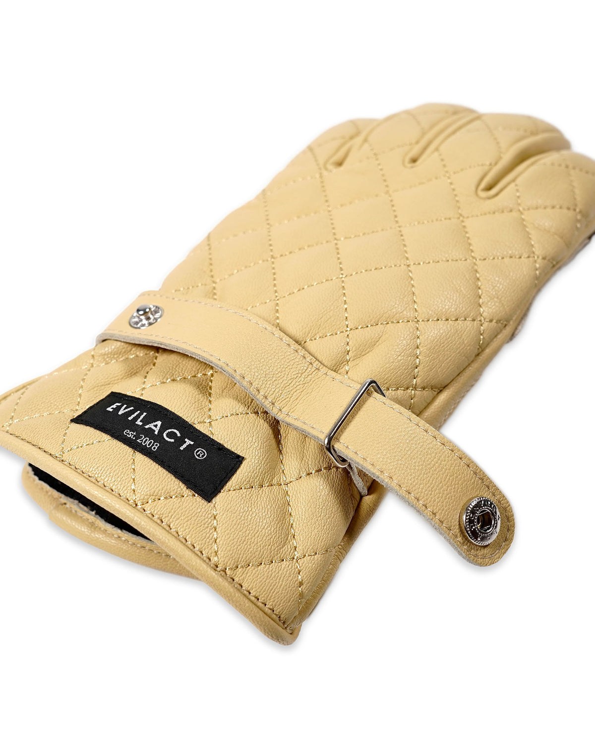 EVILACT DIAMOND STITCH GLOVES ivory