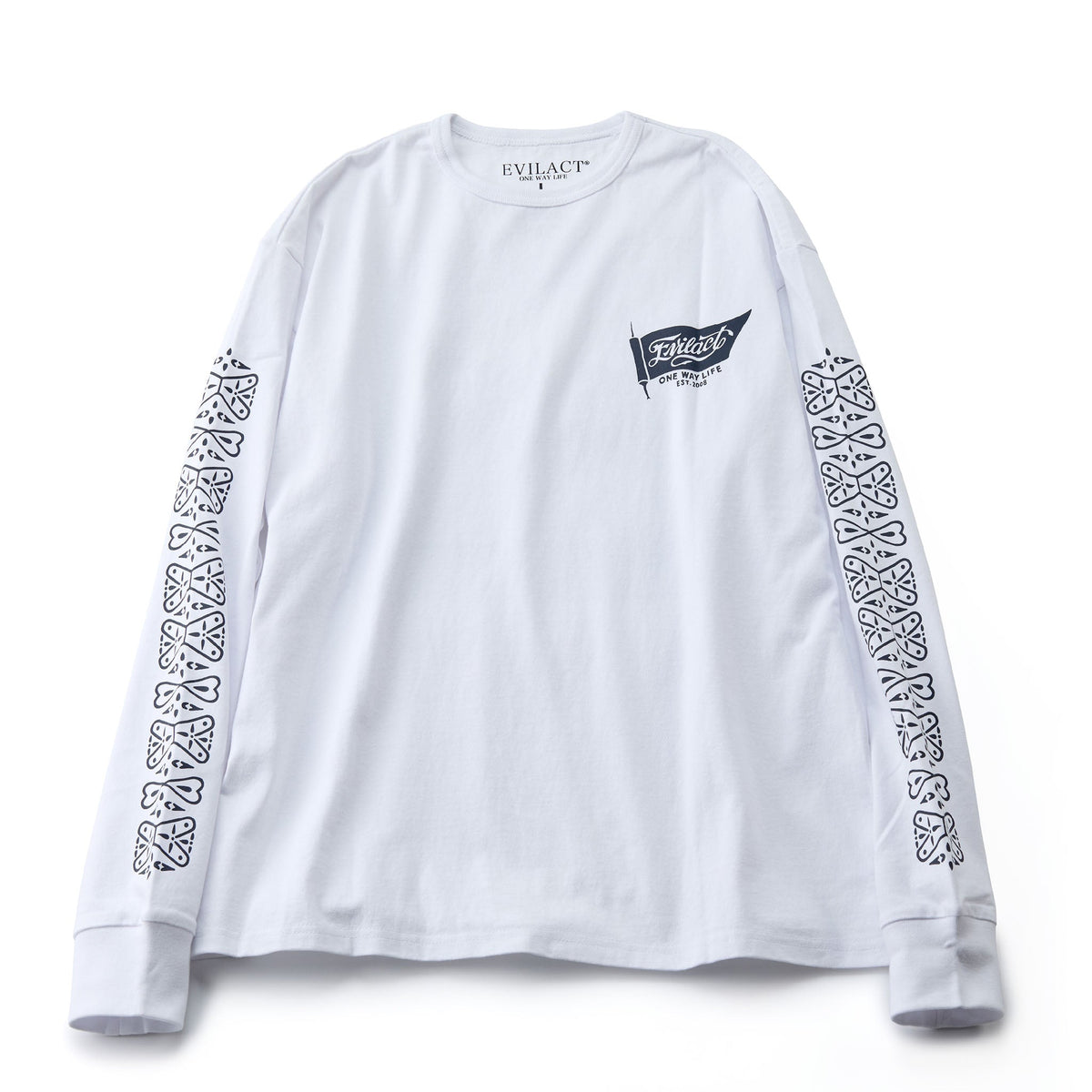 EVILACT BANDANA LS white | EVILACT (イーブルアクト）Official Site 