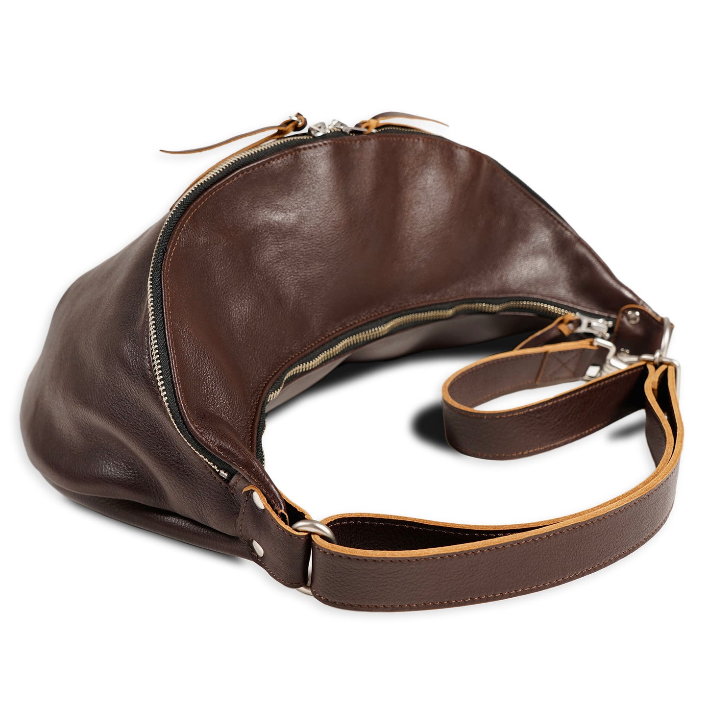 EVILACT LEATHER SHOULDER BAG Brown