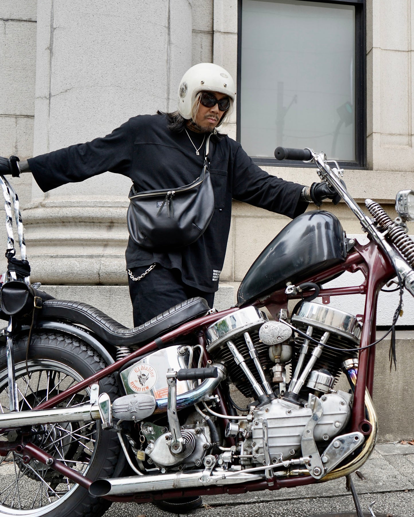 EVILACT LEATHER SHOULDER BAG Brown