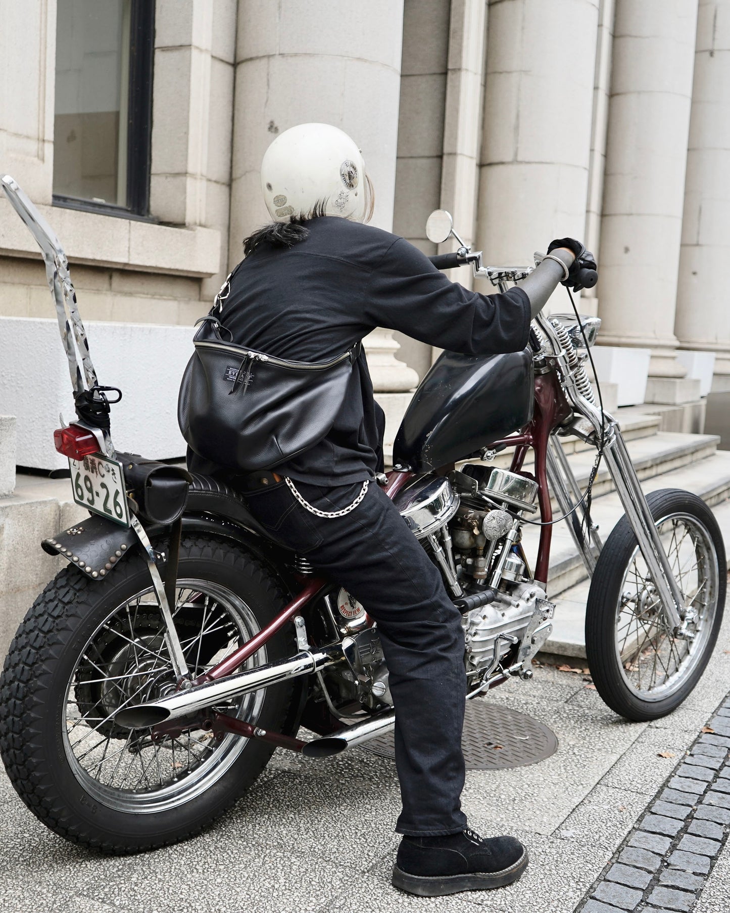 EVILACT LEATHER SHOULDER BAG Brown